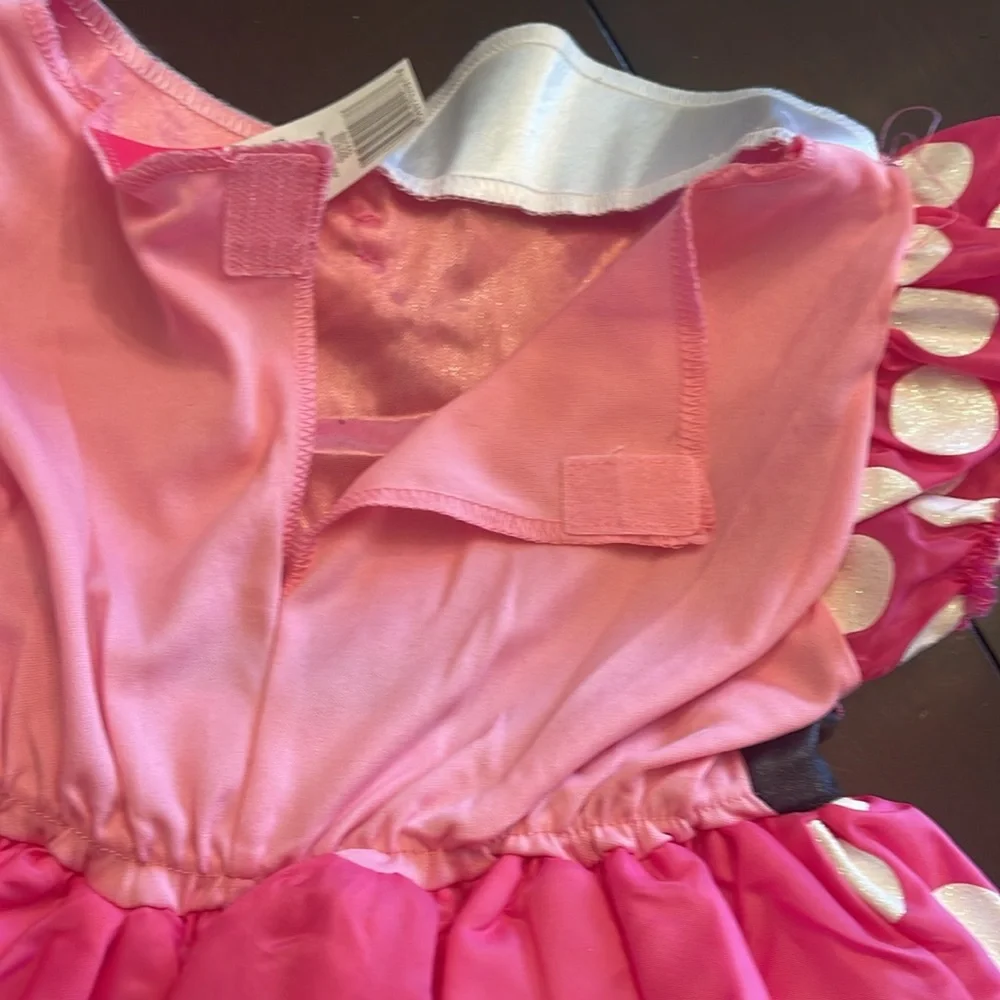 Disney Jr. Minnie mouse Pink Polka Dot Dress costume with Bow 4 - 6x